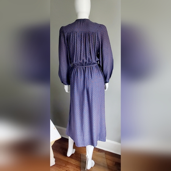 Vintage 1970s Calico Prairie Cottagecore Midi Dress - M - Picture 4 of 11